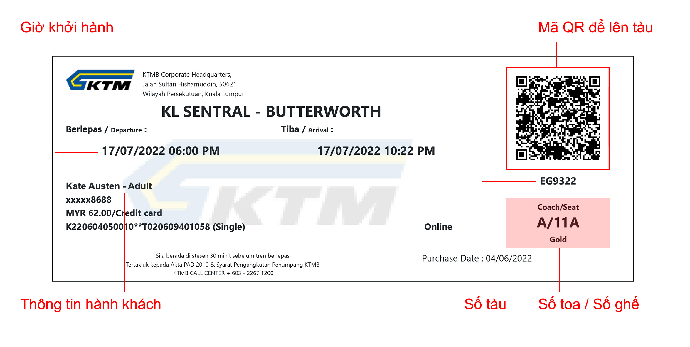 Đặt vé tàu điện ở Malaysia