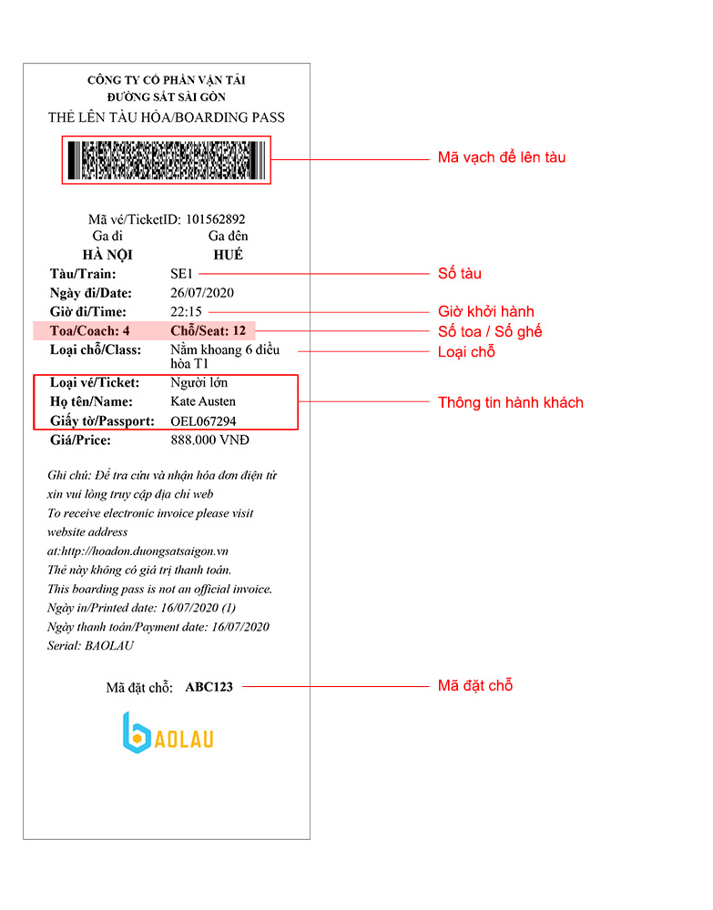Đặt vé tàu hoả ở Việt Nam